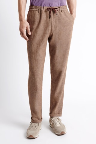 Pantalón de lino - Marrón jaspeado