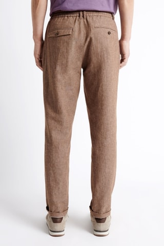 Pantalón de lino - Marrón jaspeado
