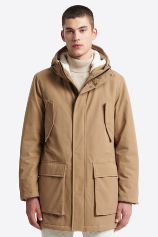 Parka con capucha - Camel