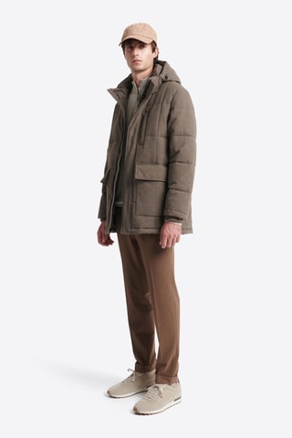 Parka con capucha - Topo