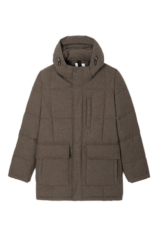 Parka con capucha - Topo