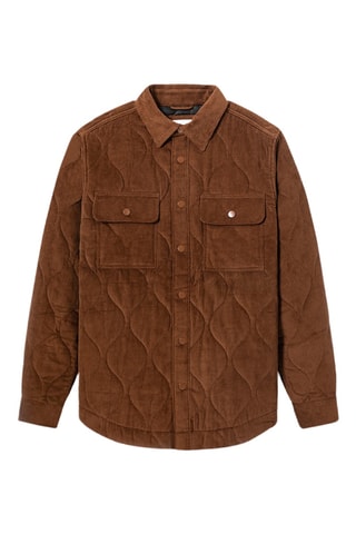 Sobrecamisa regular fit de pana - Marrón