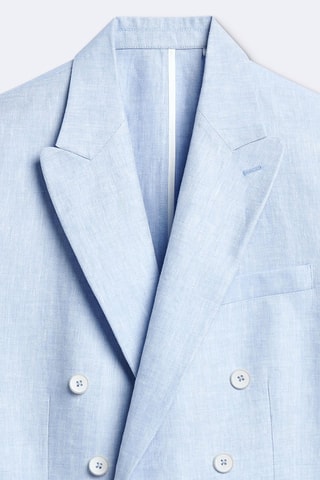 Chaqueta de traje slim fit de lino - Azul