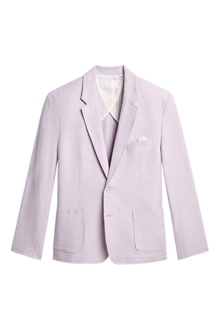 Chaqueta de traje regular fit de lino - Violeta claro