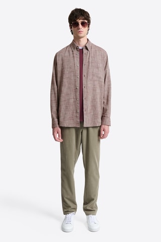 Overhemd Regular Fit - Gemêleerd Bordeauxrood