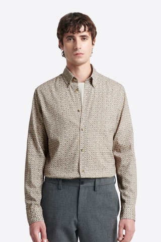 Camisa slim fit - Beige