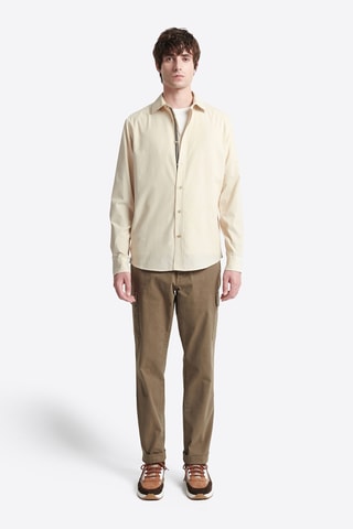 Camisa slim fit de pana - Beige