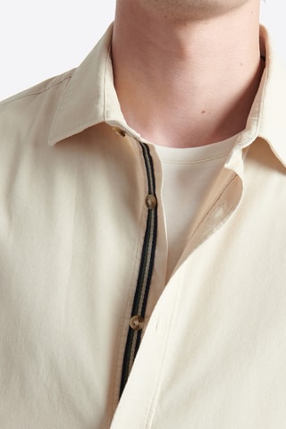 Camisa slim fit de pana - Beige