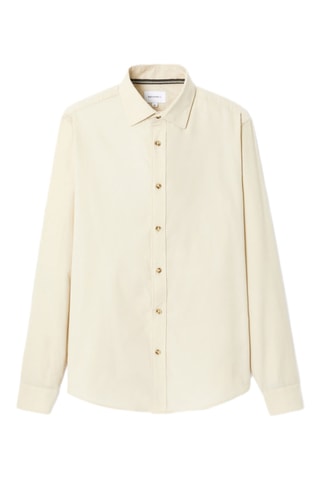 Camisa slim fit de pana - Beige