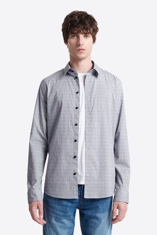 Extra Slim Overhemd - Marineblauw en Wit