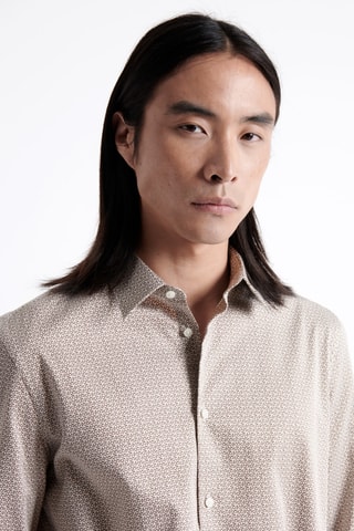 Overhemd Slim Fit - Lichtgrijs en Wit