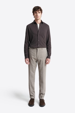 Camisa slim fit - Marrón oscuro jaspeado
