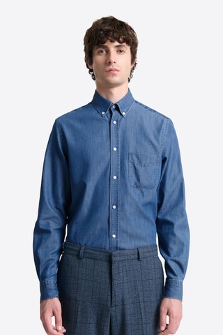 Jeansoverhemd Slim Fit - Kobaltblauw