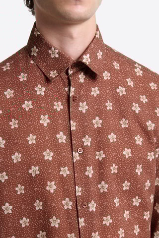 Camisa slim fit - Rojo teja