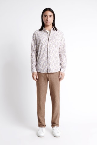 Camisa slim fit de algodón orgánico - Violeta