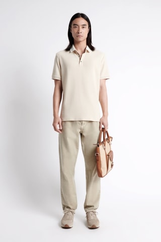 Biologisch Katoenen Polo Slim Fit - Beige