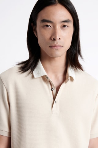 Biologisch Katoenen Polo Slim Fit - Beige