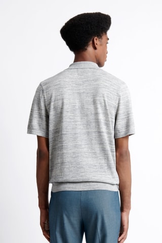 Biologisch Katoenen Polo - Gemêleerd Lichtgrijs