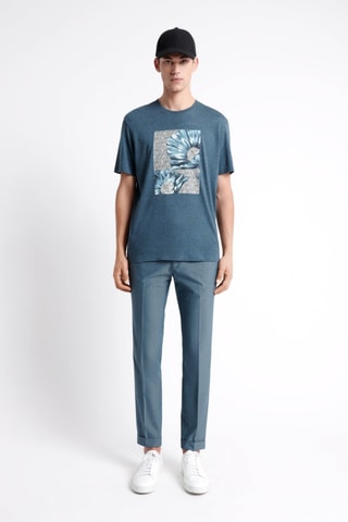 Camiseta slim fit - Azul oscuro jaspeado