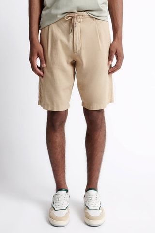 Bermudas regular fit de lino - Beige