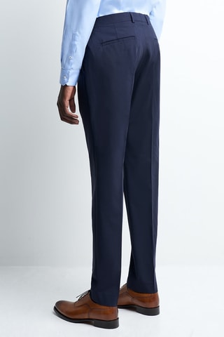 Pantalón slim fit de lana - Azul marino