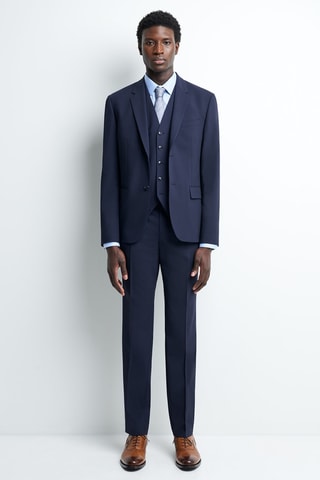 Pantalón slim fit de lana - Azul marino