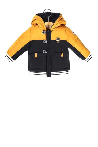 Casaco com capuz - Índigo e amarelo