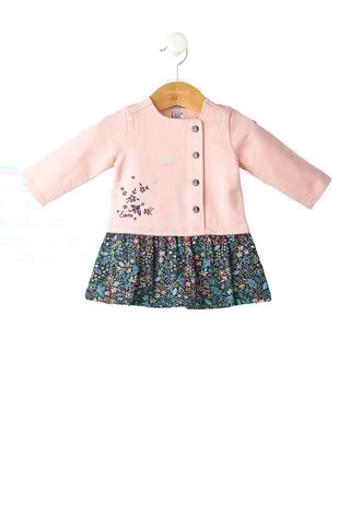 Vestido efeito ilusório - Rosa-maquilhagem