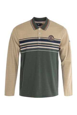 Polo - Verde-escuro e bege