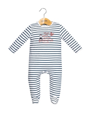 Babygro Pandor - Branco e azul-marinho - Terre de Marins