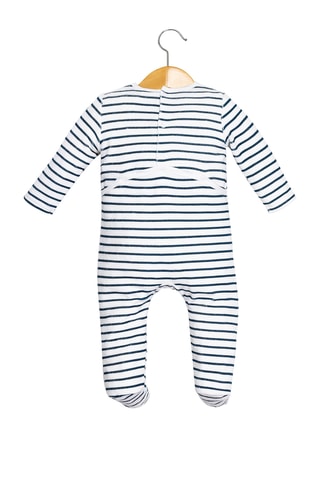 Babygro Pandor - Branco e azul-marinho - Terre de Marins