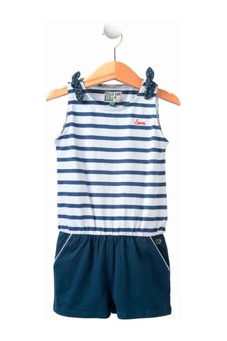 Macacão - Branco e azul-marinho