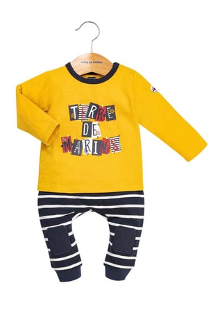 T-shirt e calças às riscas Classo Amarelo - Terre de Marins