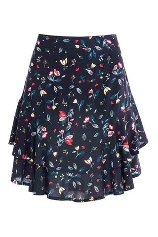 Saia com folhos Imala Azul-noite - Terre de Marins