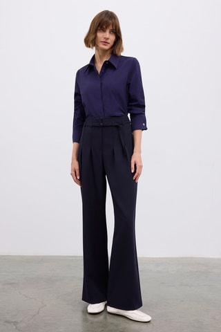 Pantalon wide legs - Bleu marine