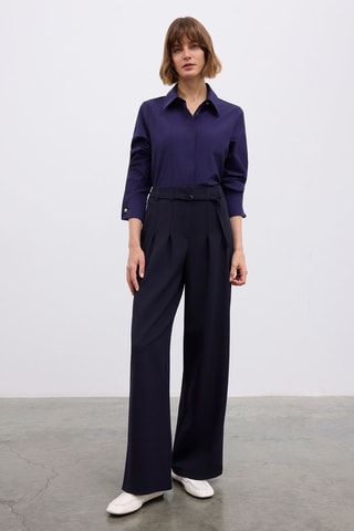 Pantalon wide legs - Bleu marine