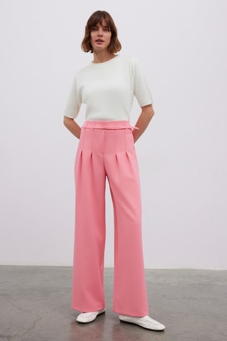 Pantalon wide legs - Rose