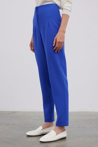 Pantalon taille haute - Bleu vif