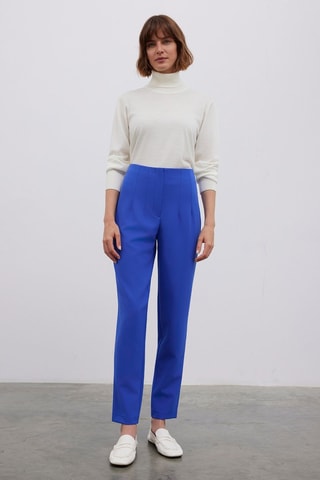 Pantalon taille haute - Bleu vif
