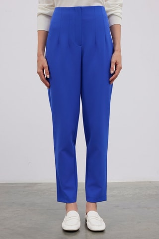 Pantalon taille haute - Bleu vif