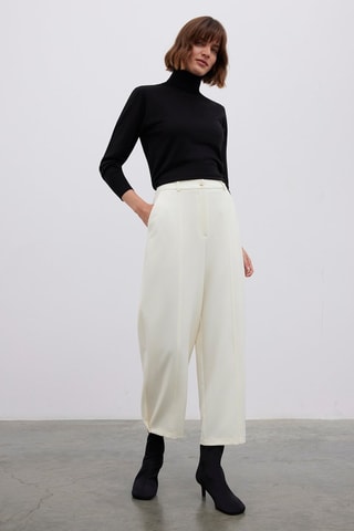 Pantalon wide legs - Blanc cassé