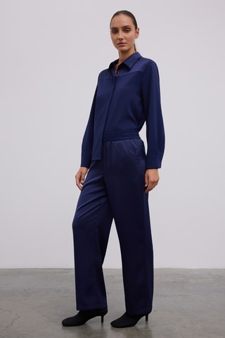 Pantalon relaxed - Bleu marine