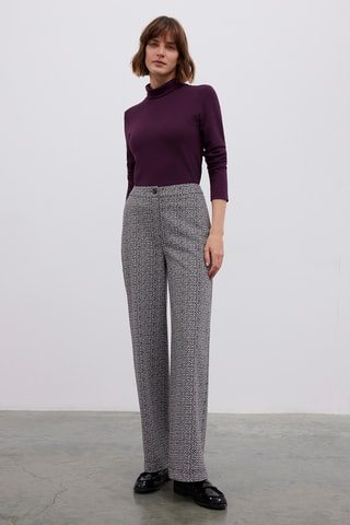 Pantalon wide legs - Noir et blanc