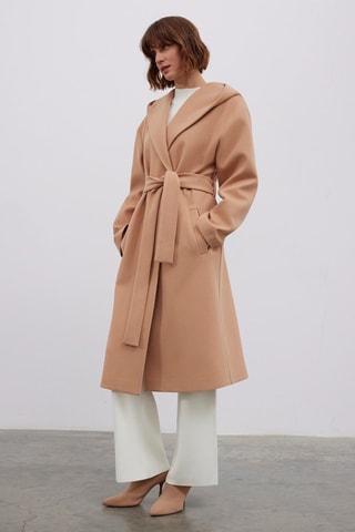 Manteau à capuche - Camel