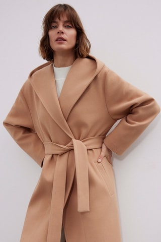 Manteau à capuche - Camel