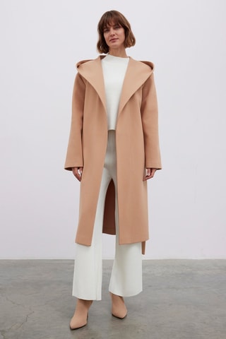 Manteau à capuche - Camel