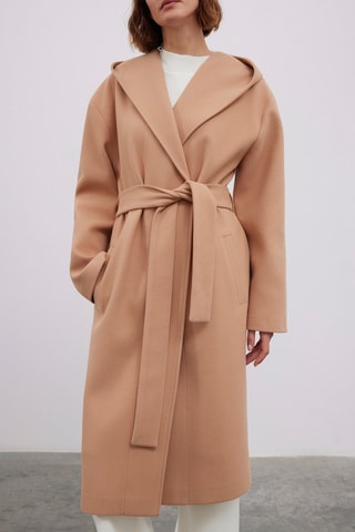 Manteau à capuche - Camel