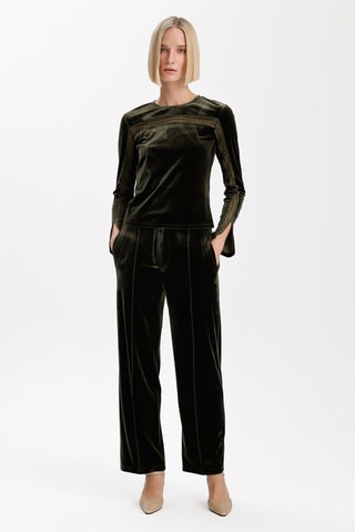 Top en velours - Kaki