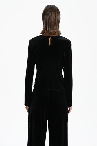 Top en velours - Noir