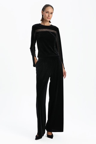 Top en velours - Noir